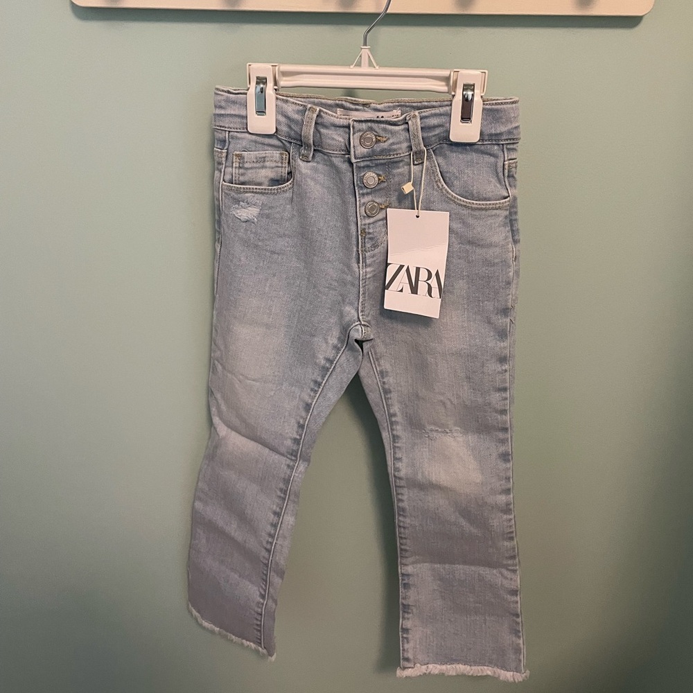 ZARA FLARED FRAYED JEANS